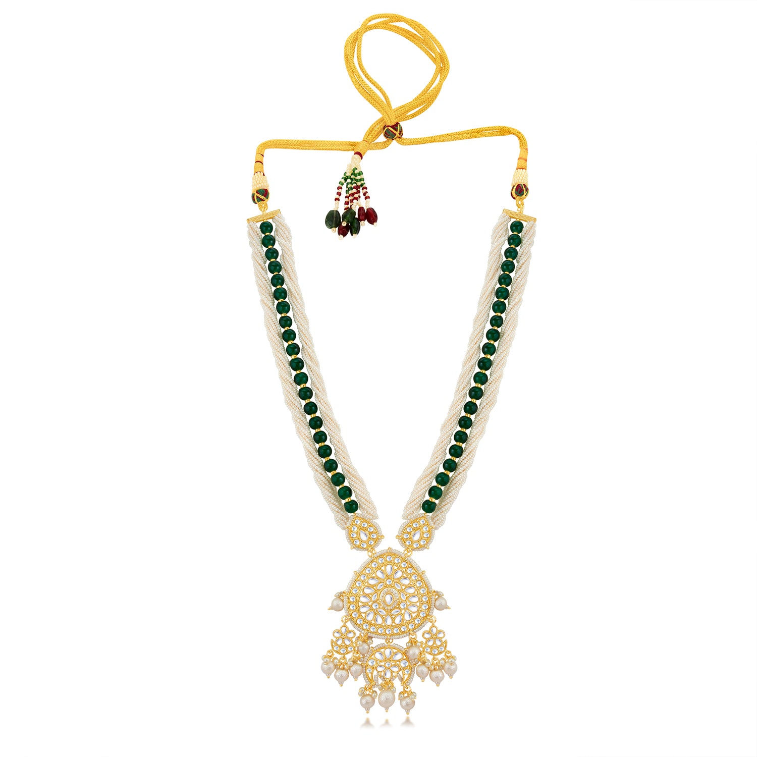 Sukkhi Pretty Kundan Gold Plated Pearl Long Haram Necklace Set Worn By Karisma Kapoor