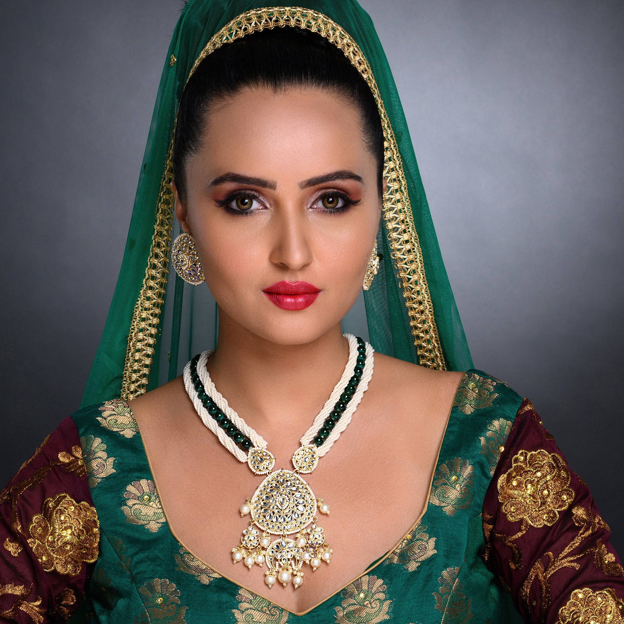 Sukkhi Pretty Kundan Gold Plated Pearl Long Haram Necklace Set Worn By Karisma Kapoor