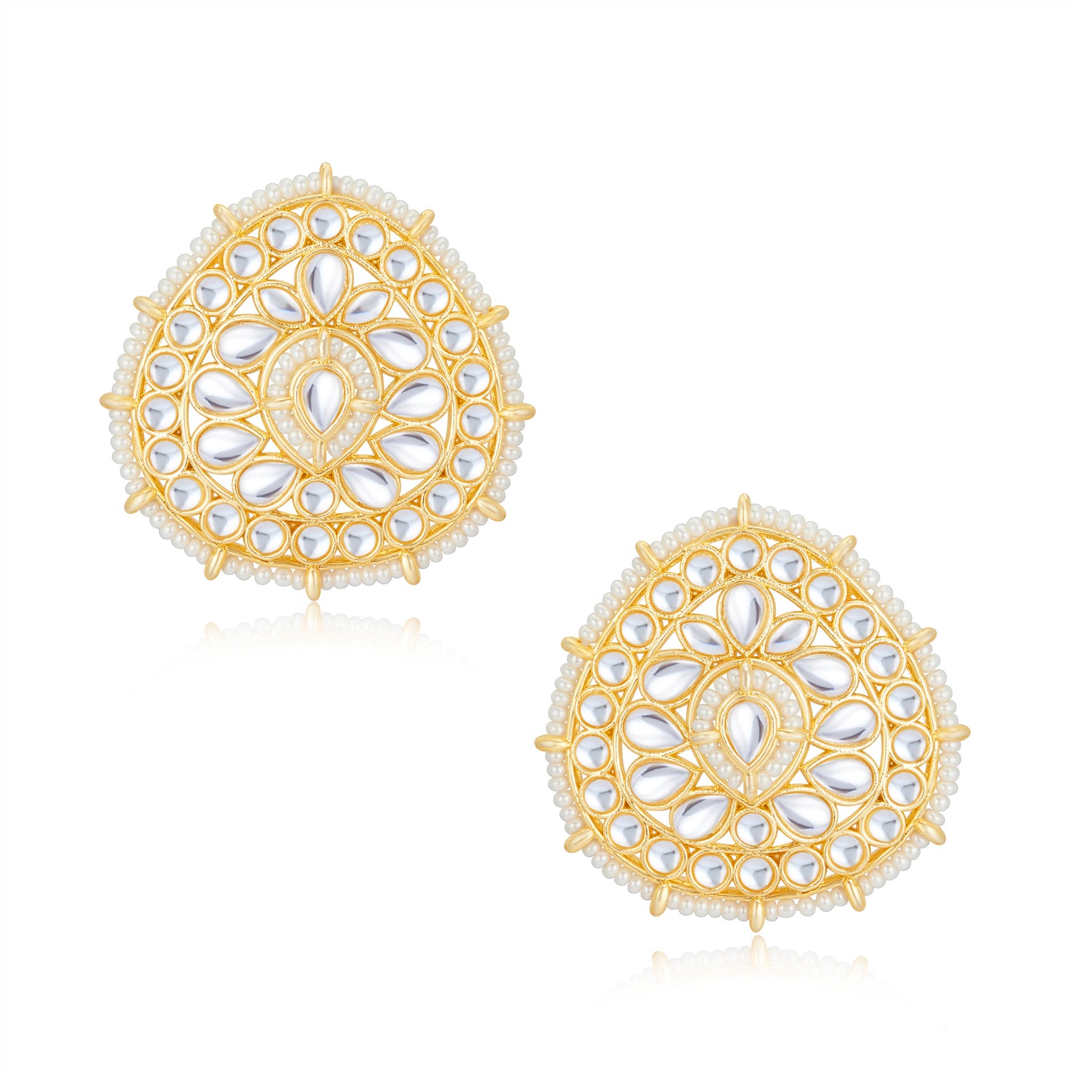 Sukkhi Excellent Kundan Gold Plated Pearl Long Haram Necklace Set Worn By Karisma Kapoor