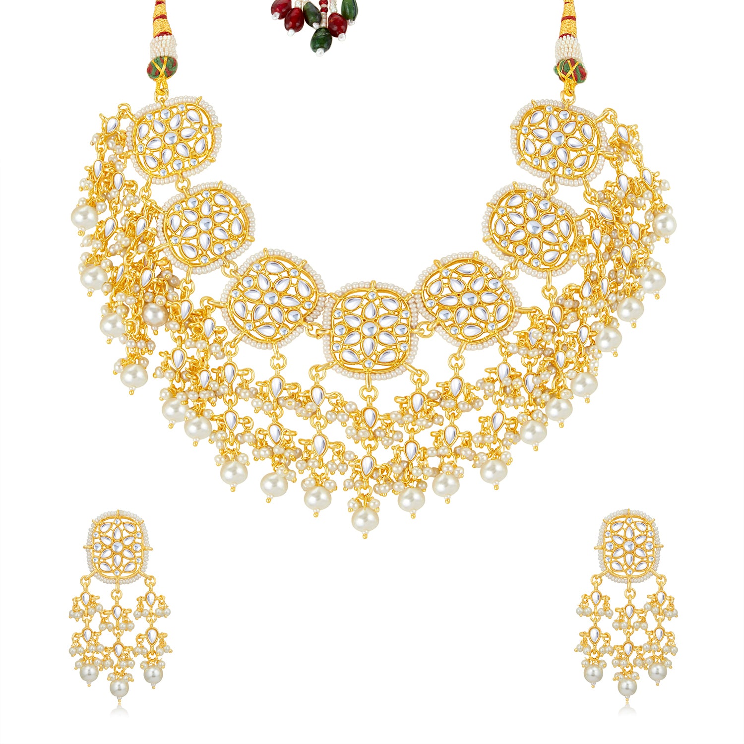 Sukkhi Sensational Kundan Gold Plated Pearl Choker Necklace Set Worn By Karisma Kapoor