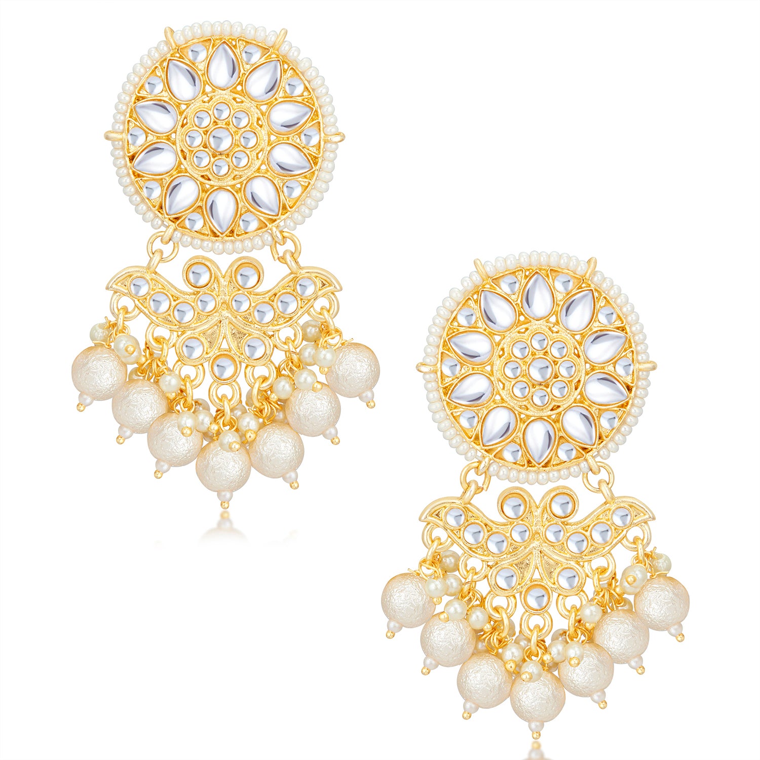 Sukkhi Marquise Gold Plated Kundan & Pearl Choker Necklace Set Worn By Karisma Kapoor