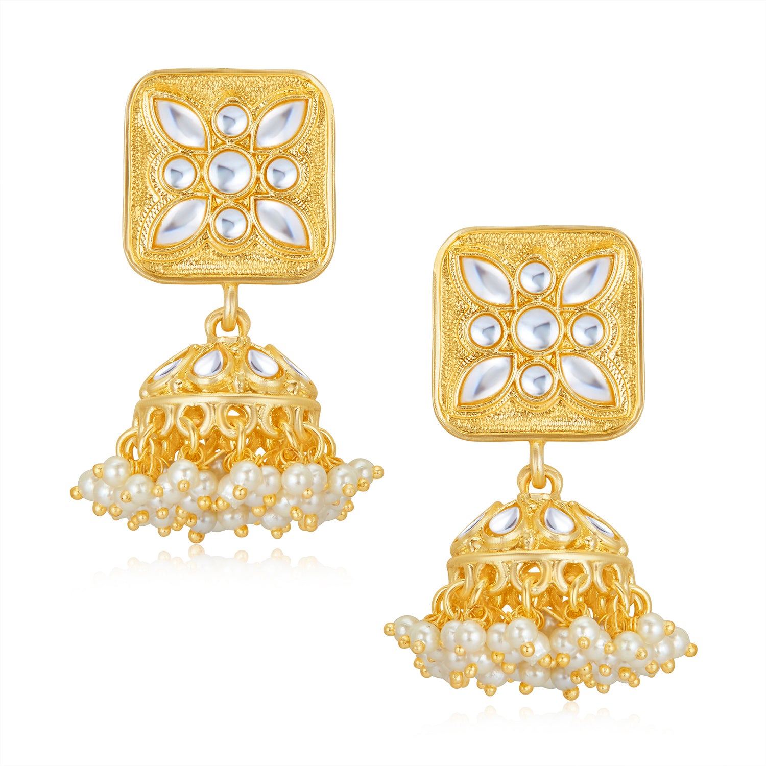 Sukkhi Adorable Gold Plated Kundan & Pearl Choker Necklace Set Worn By Karisma Kapoor