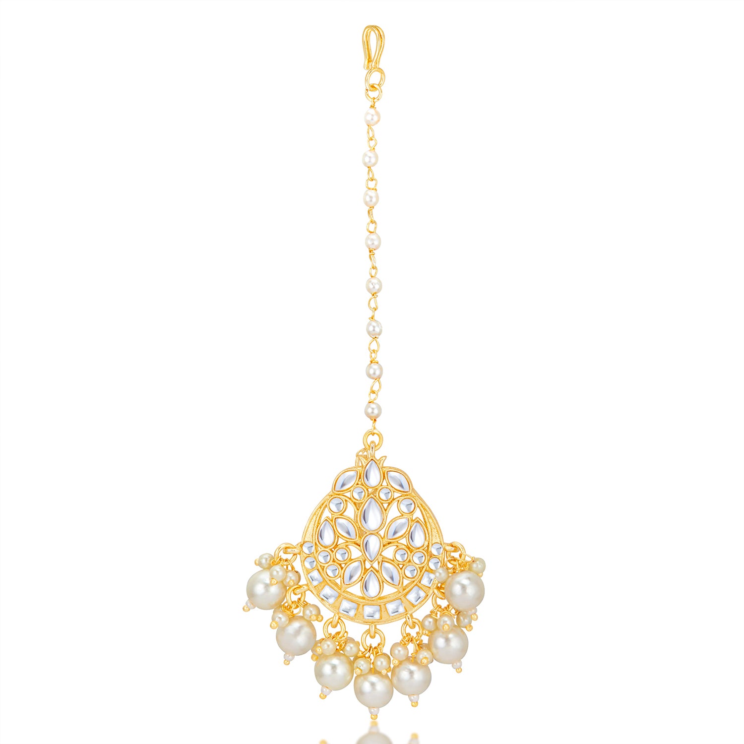 Sukkhi Exclusive Gold Plated Kundan & Pearl Choker Necklace Set Worn By Karisma Kapoor