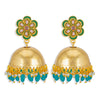 Sukkhi Glossy Gold Plated Floral Meenakari Jhumki Earring for Women