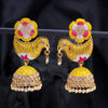 Sukkhi Lovely Gold Plated Sparrow Floral Meenakari Jhumki Earring for Women