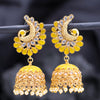 Sukkhi Traditional Pearl Gold Plated Peacock Meenakari Jhumki Earring for Women