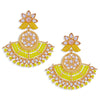 Sukkhi Glossy Pearl Gold Plated Kundan Meenakari Chandbali Earring for Women