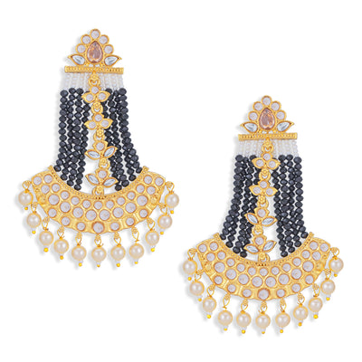 Sukkhi Elegant Pearl Gold Plated Kundan Dangle Earring for Women