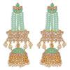 Sukkhi Gleaming Pearl Gold Plated Kundan Meenakari Jhumki Earring for Women (SKR85739)