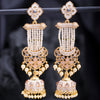 Sukkhi Glimmery Pearl Gold Plated Kundan Meenakari Jhumki Earring for Women