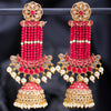 Sukkhi Sparkling Pearl Gold Plated Kundan Meenakari Jhumki Earring for Women