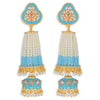 Sukkhi Pleasing Pearl Gold Plated Kundan Meenakari Jhumki Earring for Women