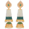 Sukkhi Ravishing Pearl Gold Plated Kundan Meenakari Jhumki Earring for Women (SKR85769)