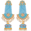 Sukkhi Elegant Pearl Gold Plated Kundan Meenakari Jhumki Earring for Women