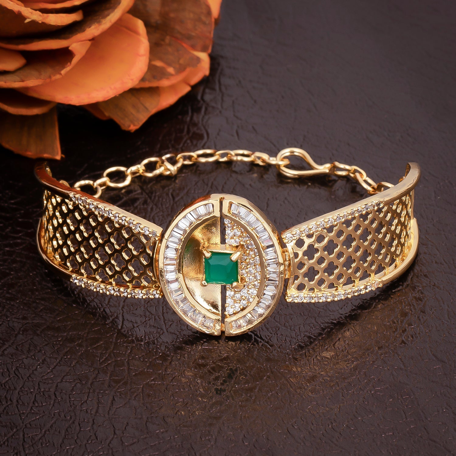 Buy Elegant Rose Print Rose Gold Kada Bracelet Buy Rose Gold Jewellery  Online