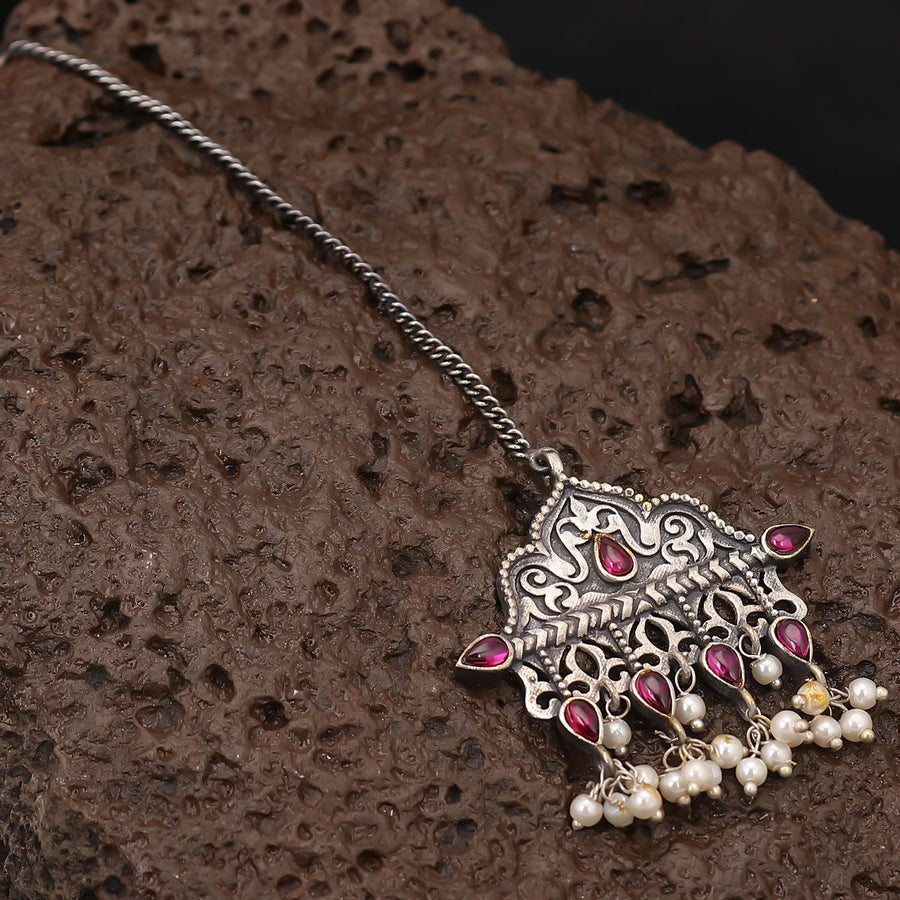 Sukkhi Classy Mesmerising Oxidised Pearl Maangtikka For Women