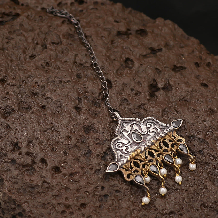 Sukkhi Pleasing Oxidised Pearl Maangtikka For Women