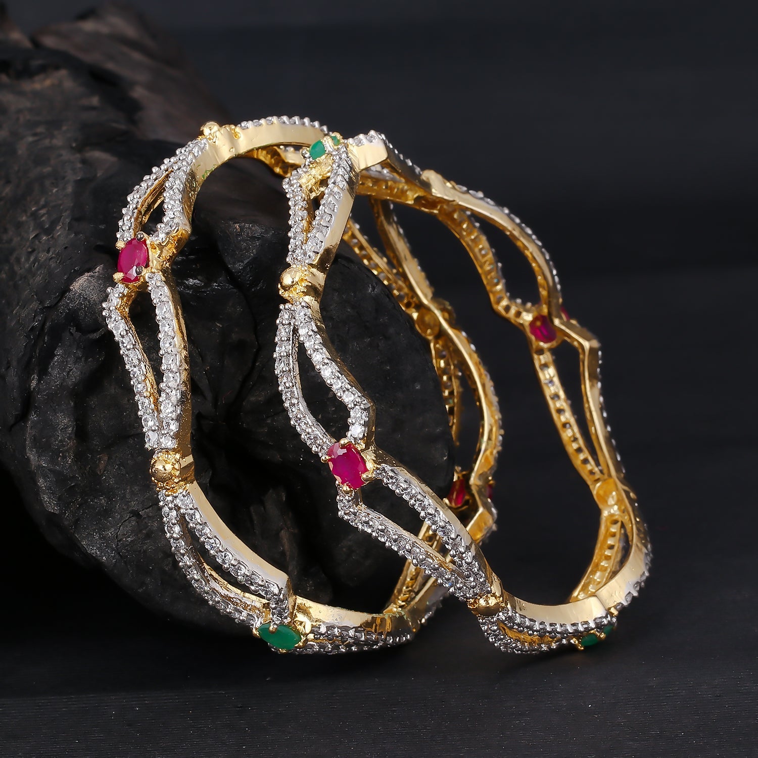Sukkhi Designer Incredible Gold Plated CZ Bangles for Women