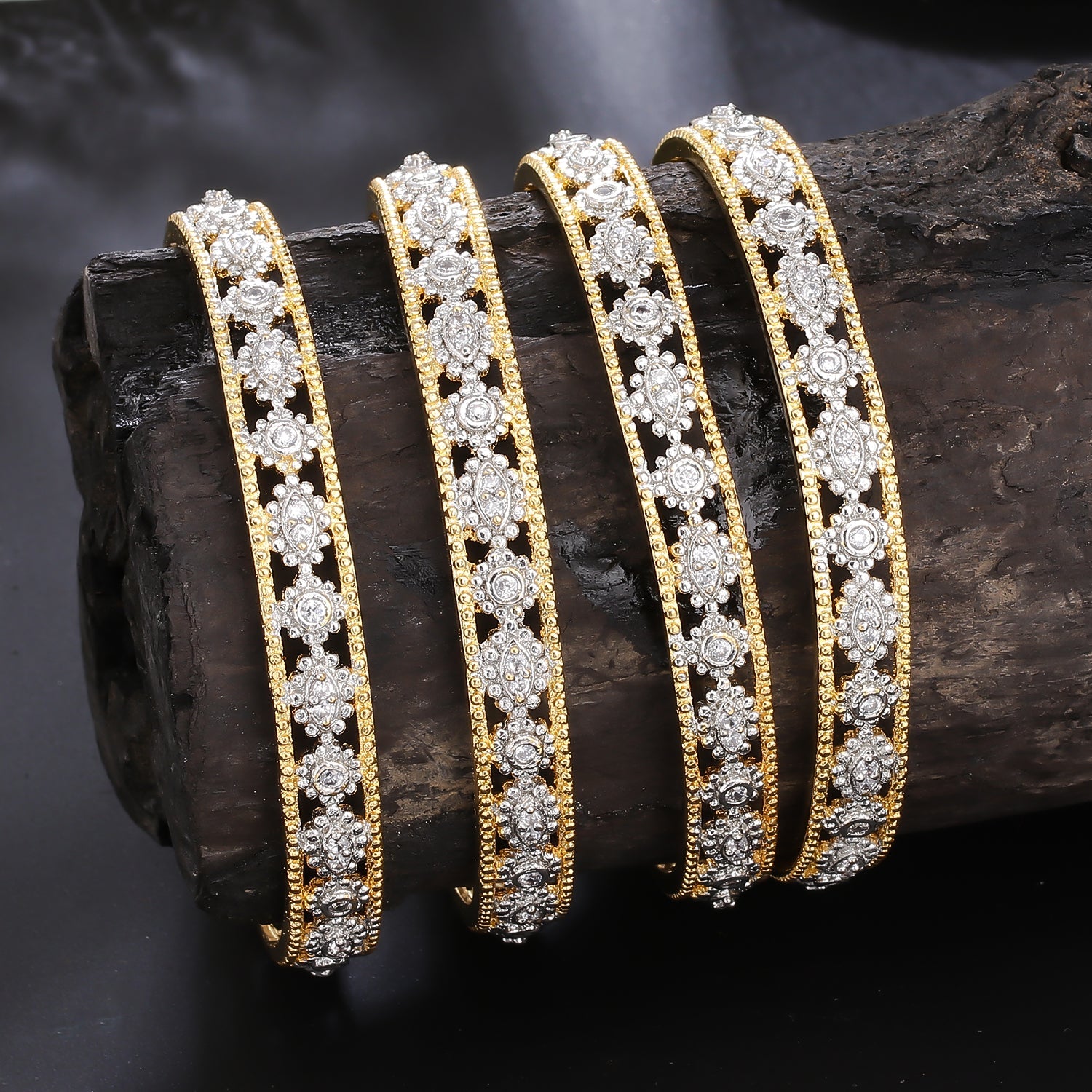 Sukkhi Ravishing Spectacular Gold Plated CZ Bangles for Women