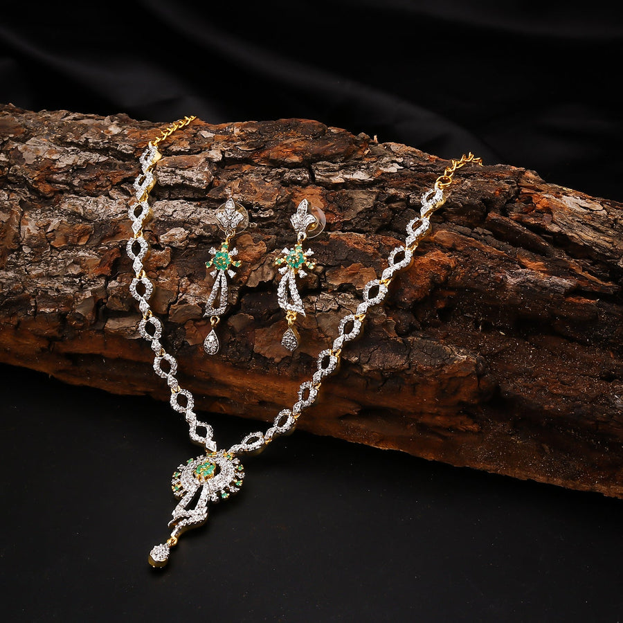 Sukkhi Stunning Spectacular Gold Plated CZ Necklace Set for Women