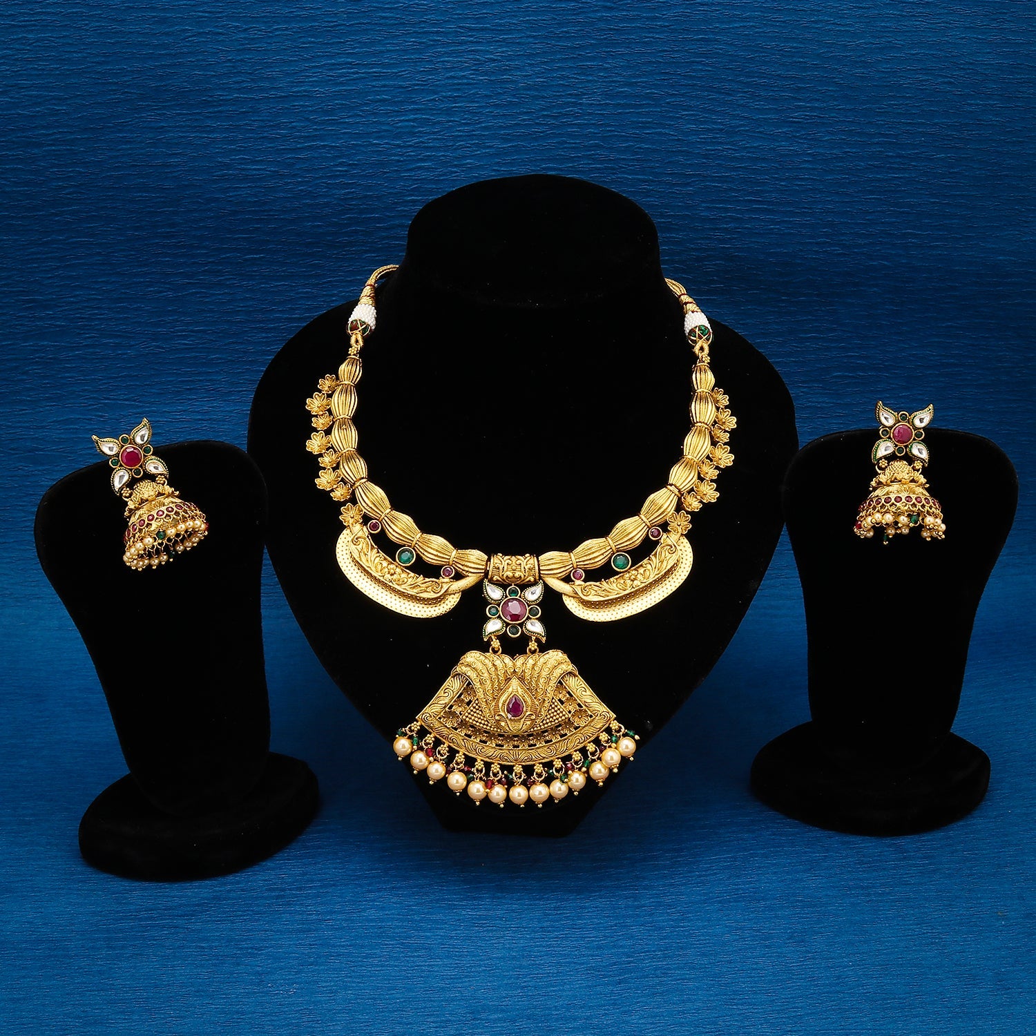 Sukkhi Elegant Designer Gold Plated Kundan Pearl Necklace Set for Women