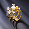 Sukkhi Ravishing Gold Plated CZ Pearl Ring for Women