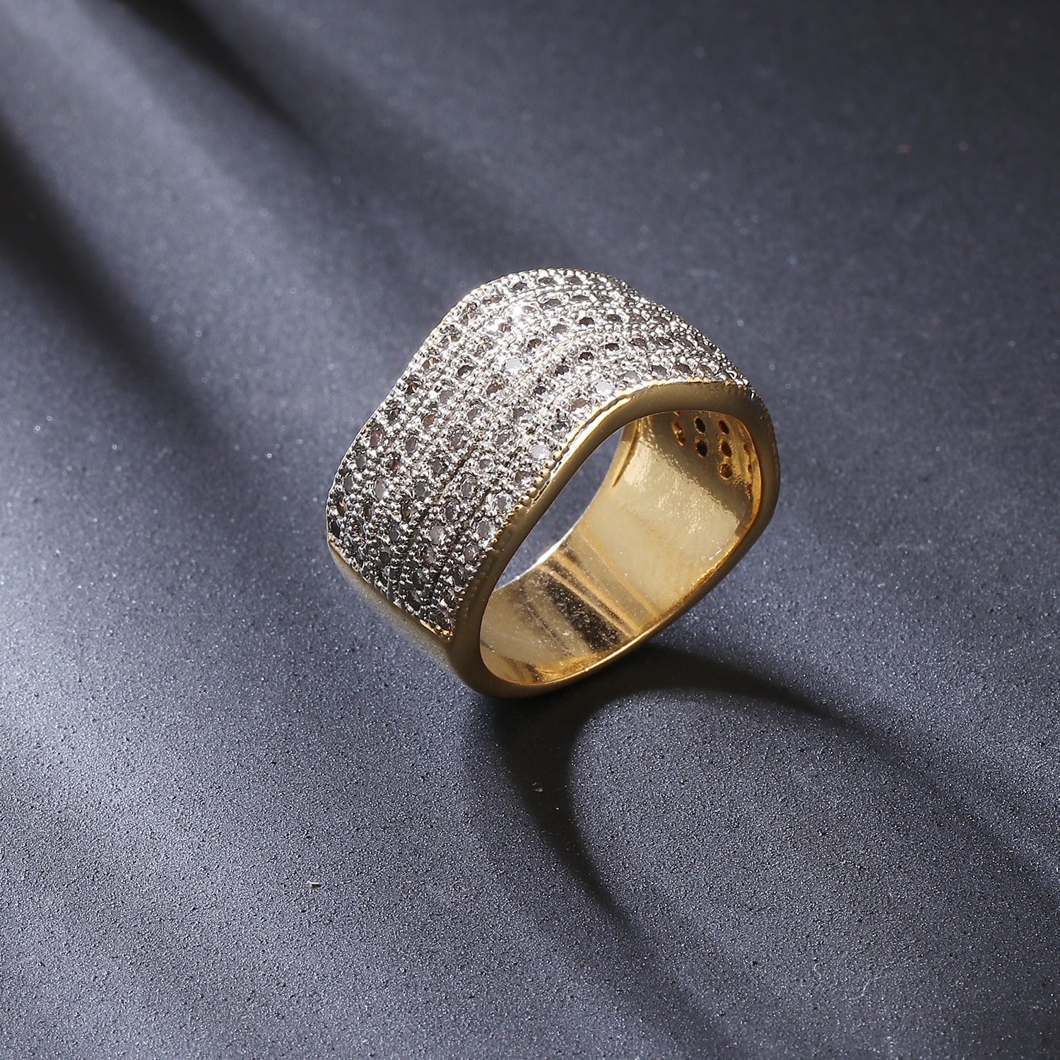 Sukkhi Charming Sparkling Gold Plated CZ Pearl Ring for Women