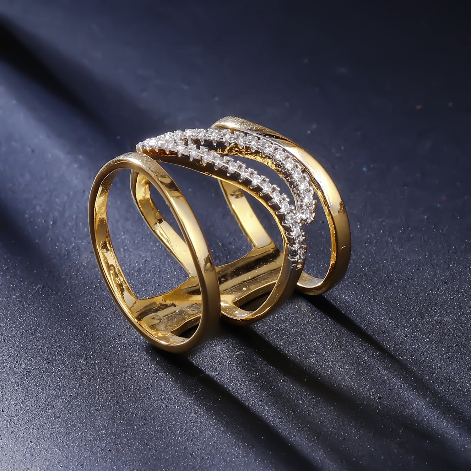 Sukkhi Marquise Attractive Gold Plated CZ Ring for Women