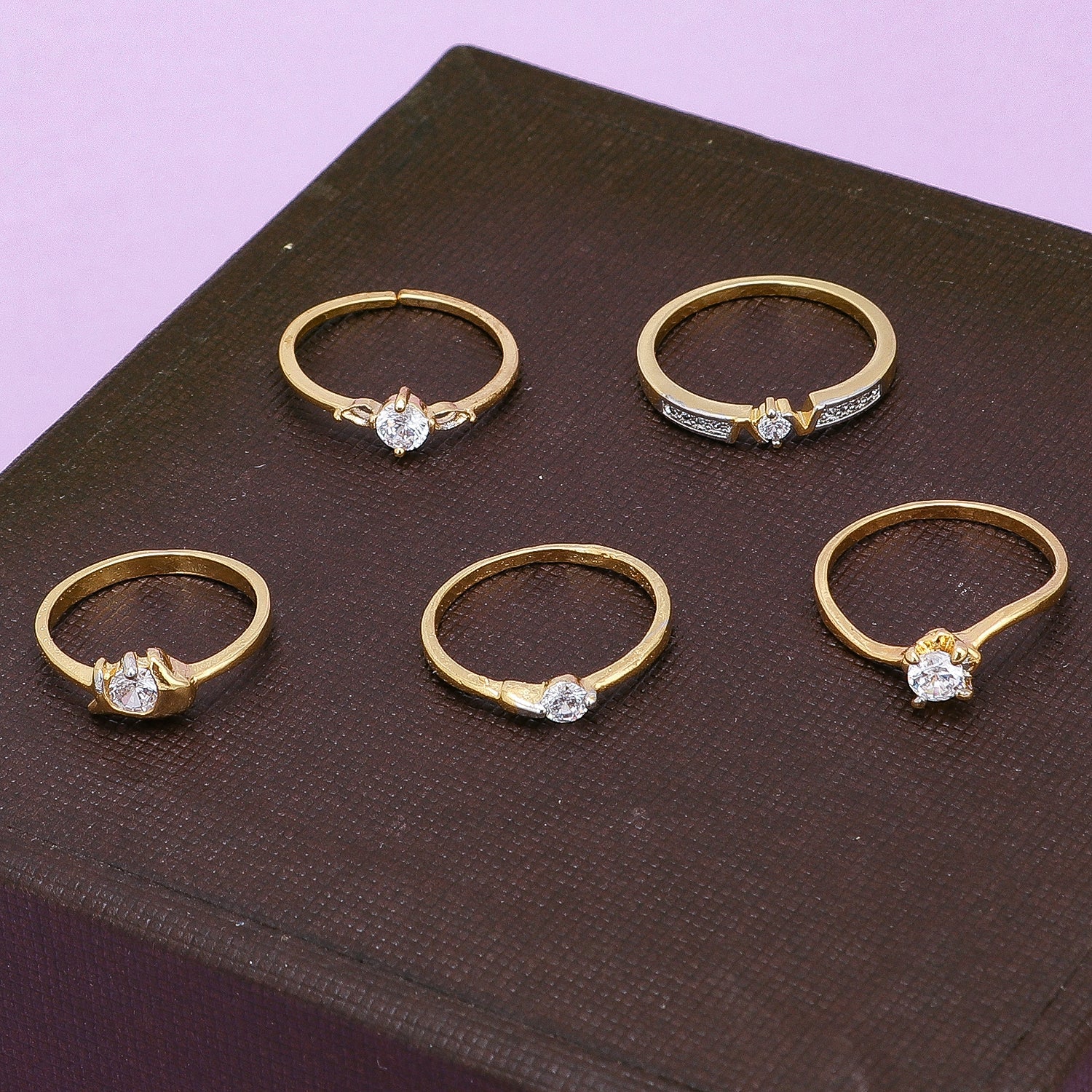 SPE Gold -Flower Design Simple Gold Ring - for Men's
