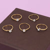 Sukkhi Resplendent 5 Combo Gold Plated CZ Ring for Women