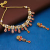 Sukkhi Stunning Glistening Kundan Gold Plated Pearl Choker Necklace Set for Women