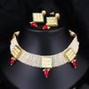 Sukkhi Sparkling Ritzy Kundan Gold Plated Pearl Choker Necklace Set for Women