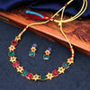 Sukkhi Adorable Floral Choker Pearl Gold Plated Necklace Set for Women