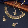 Sukkhi Intricately Reverse AD Pearl Gold Plated Necklace Set for Women