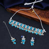 Sukkhi Bewitching Choker Blue Pearl Rhodium Plated Necklace Set for Women