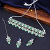 Sukkhi Stunning Choker Green Pearl Rhodium Plated Necklace Set for Women