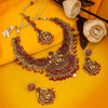Sukkhi Goddess Lakshmi Choker Pink Pearl Gold Plated Necklace Set for Women