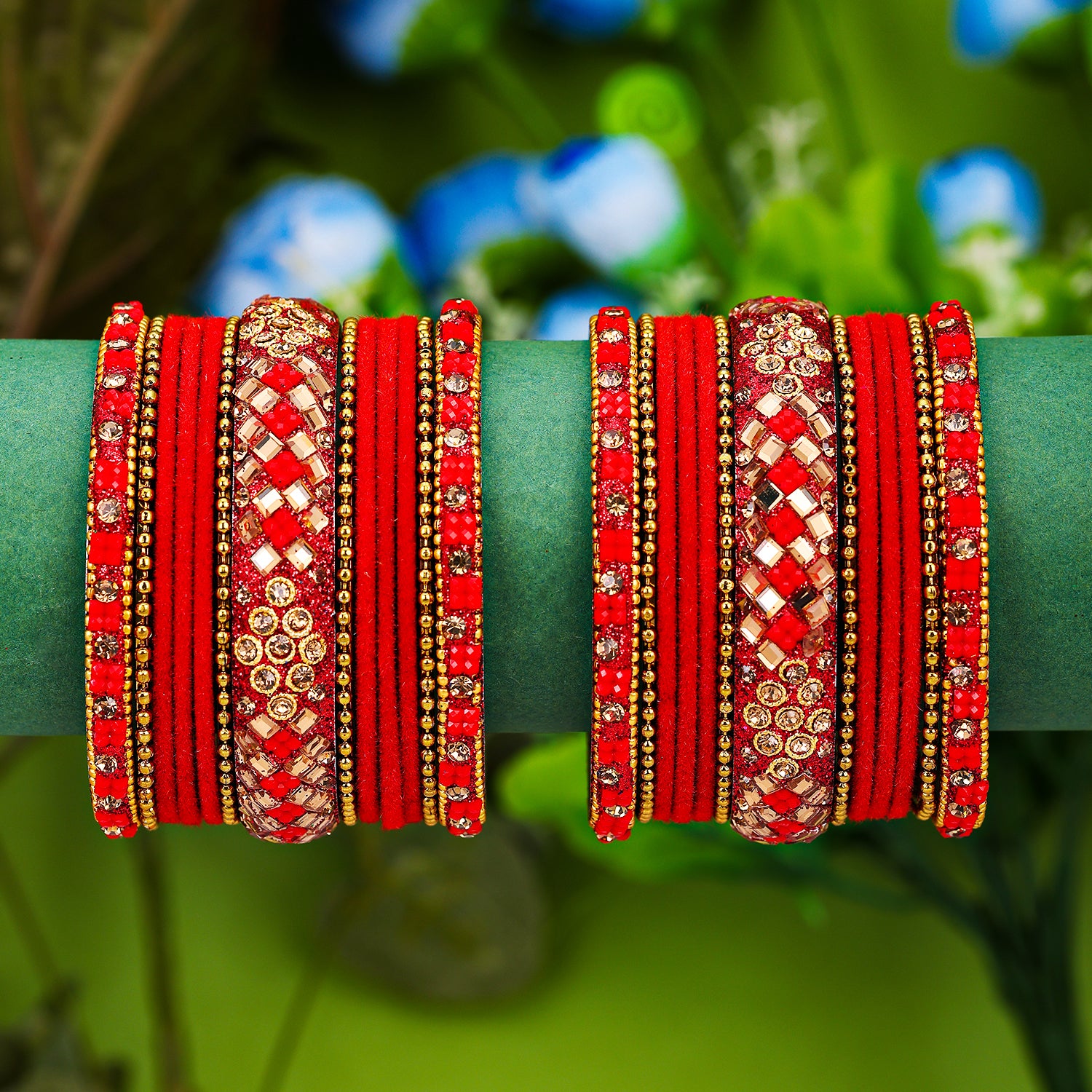 Sukkhi Pretty Red Gold Plated Bangle Set For Bride Women