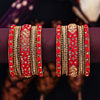 Sukkhi Trendy Red Gold Plated Bangle Set For Bride Women