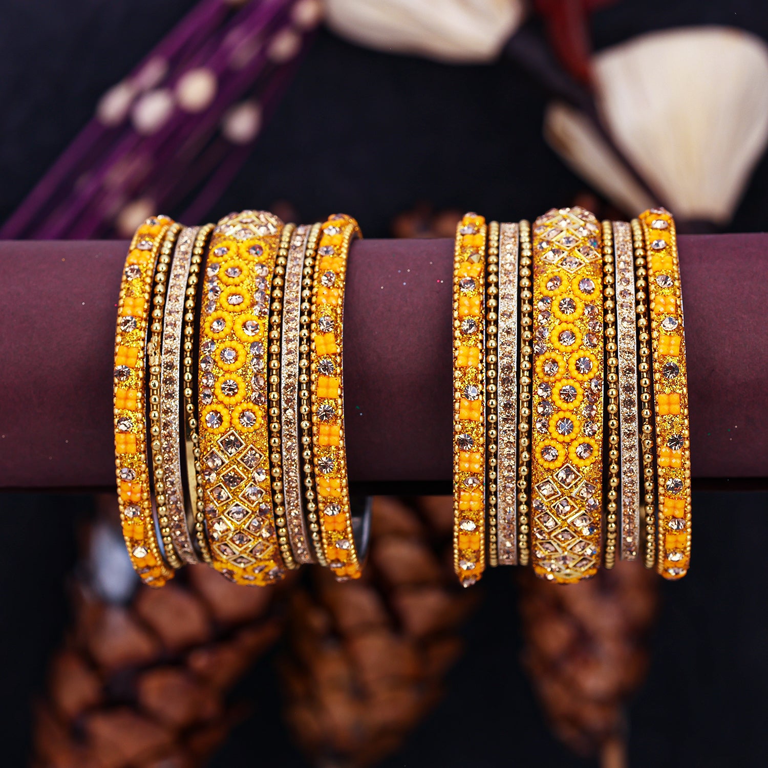 Goin Bangle Sukkhi Astonish Yellow Gold Plated Bangle Set For Bride Women - Sukkhi.com