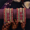 Sukkhi Desirable Maroon Gold Plated Bangle Set For Bride Women