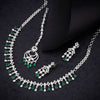 Sukkhi Modern Green Reverse AD & Pearl Gold Plated Necklace Set for Women