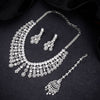 Sukkhi Pleasing Silver Reverse AD & Pearl Gold Plated Necklace Set for Women