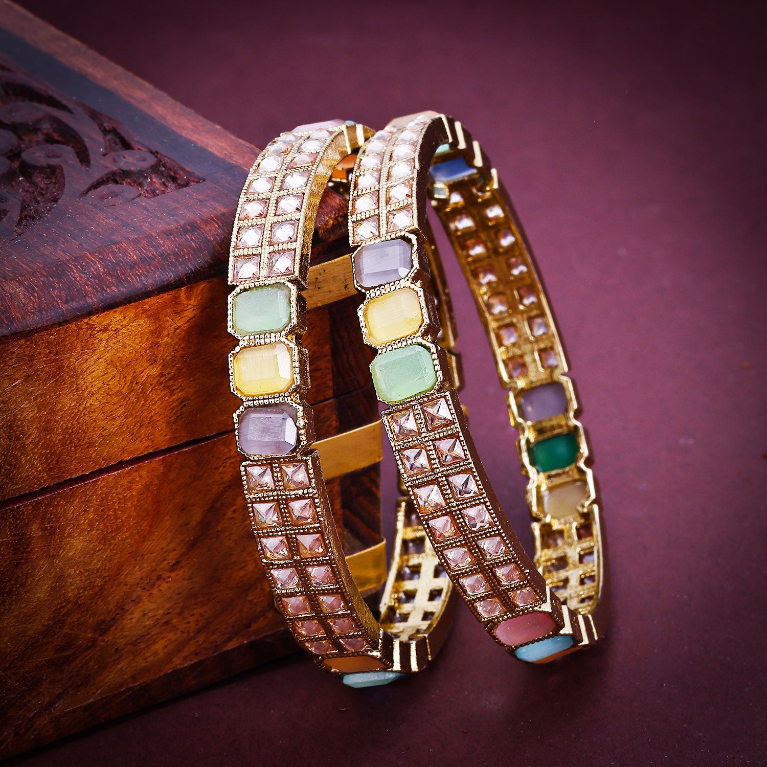 Buy Scintillare By Sukkhi Delightful Gold-Toned Evil Eye Combo Bracelets  for Women at Amazon.in