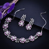 Sukkhi Glamorous CZ Choker Pink Rhodium Plated Necklace Set For Women