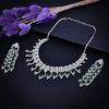 Sukkhi Incredible CZ Choker Green Rhodium Plated Necklace Set For Women