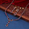 Sukkhi Glitzy CZ Choker Rhodium Plated Necklace Set For Women