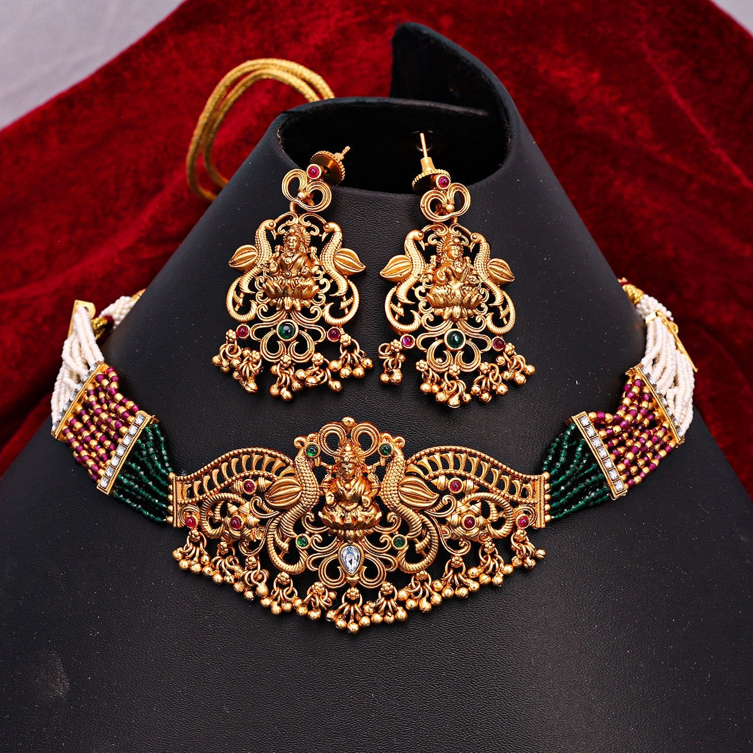 Sukkhi Fabulous Kundan & Pearl Lakshmi Gold Plated Necklace Set For Women