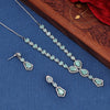 Sukkhi Elegant CZ Choker Rhodium Plated Necklace Set For Women
