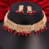 Sukkhi Glistening Pearl Choker Gold Plated Necklace Set For Women